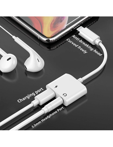 Adaptador de Auriculares Lightning a 3.5mm esbeecables 3 Pzs