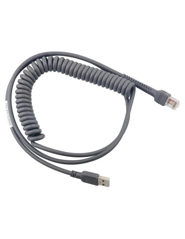 Cable USB Enrollado 3m para Escáner de Códigos Zebra