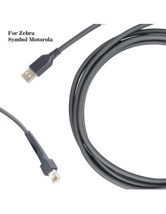 Cable USB Enrollado 3m para Escáner de Códigos Zebra 2