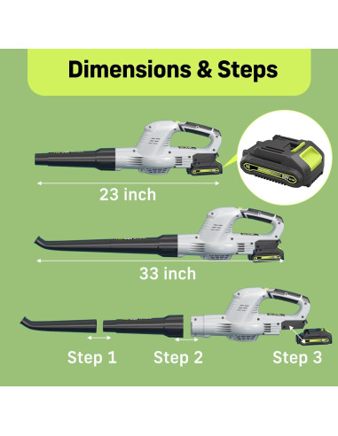 Soplador de Hojas Narbell NT30001 20V Inalámbrico 233 km/h