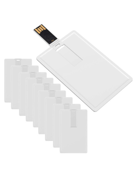 Enfain USB 2.0 16GB Tarjeta de Crédito - Paquete de 10 Blancas Enfain USB 2.0 16GB Tarjeta de Crédito - Paquete de 10 Blancas