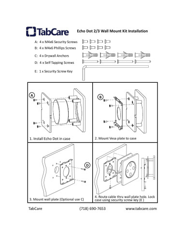 Funda Antirrobo TABcare para Echo Dot 3 con Montaje VESA