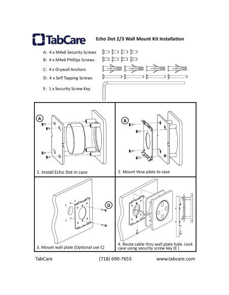 Funda Antirrobo TABcare para Echo Dot 3 con Montaje VESA