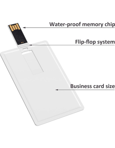 Enfain USB 2.0 16GB Tarjeta de Crédito - Paquete de 10 Blancas Enfain USB 2.0 16GB Tarjeta de Crédito - Paquete de 10 Blancas