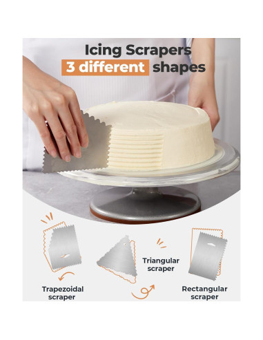 Juego de Decoración de Pasteles Kootek con Plato Giratorio 30 cm