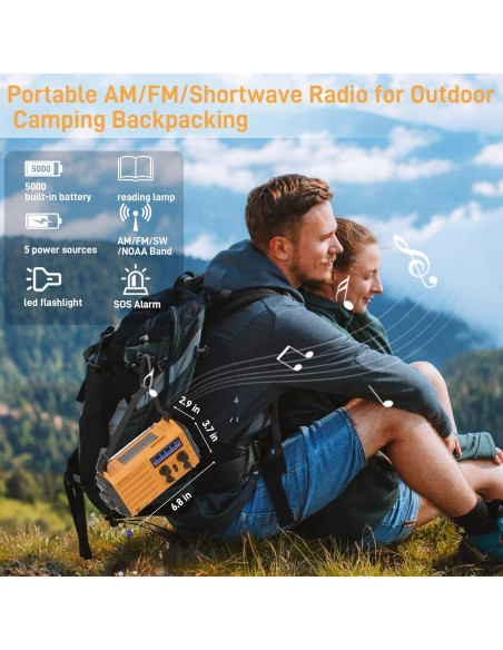 Radio de Emergencia NOAA Bestway 5000mAh con Linterna