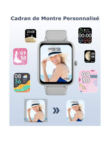 Reloj Inteligente GRV IP68 Fitness Llamadas Gris