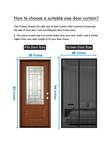 Puerta de Pantalla Magnética BiirBlue 97x208 cm Malla Fibra Vidrio