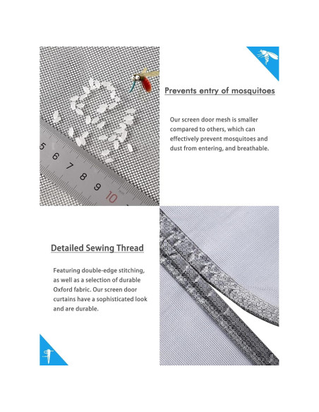 Puerta de Pantalla Magnética BiirBlue 97x208 cm Malla Fibra Vidrio