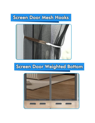 Puerta de Pantalla Magnética BiirBlue 97x208 cm Malla Fibra Vidrio