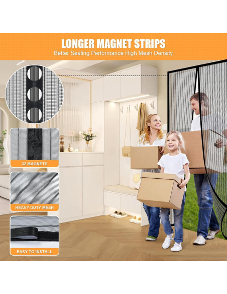 Puerta de Pantalla Magnética LIAMST 76x203 cm Resistente