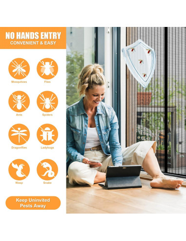 Puerta de Pantalla Magnética LIAMST 76x203 cm Resistente