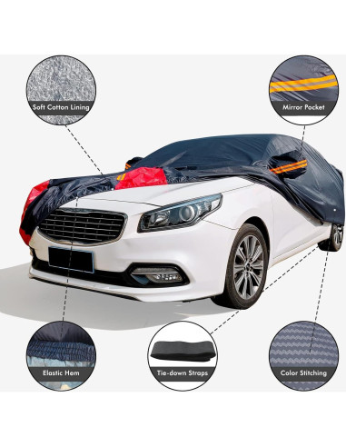 Funda de Coche DINGHAO PJK 6 Capas Impermeable para Sedán