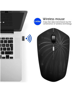 Ratón Inalámbrico Recargable Howell Firework, 7 Colores LED 2