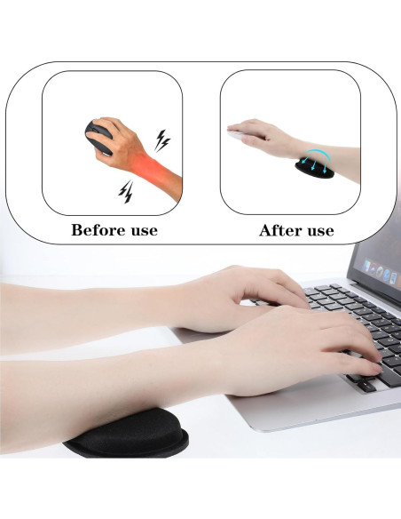 2 Pcs Alfombrilla de Ratón Ergonómica con Reposamuñecas CIATBYYJ