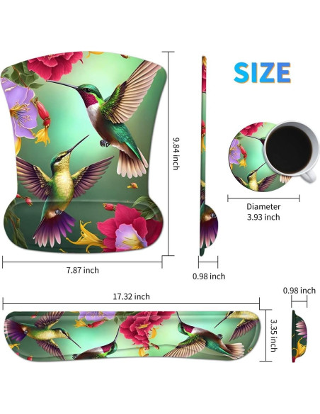 Alfombrilla de Ratón Ergonómica Dikoer con Soporte de Gel 25x20cm