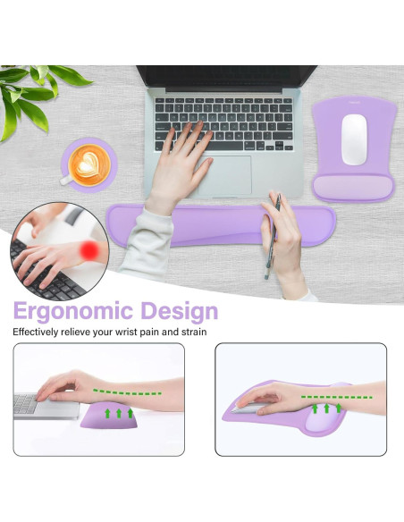 Soporte Reposamuñecas MOSISO Ergonomico Neopreno Púrpura