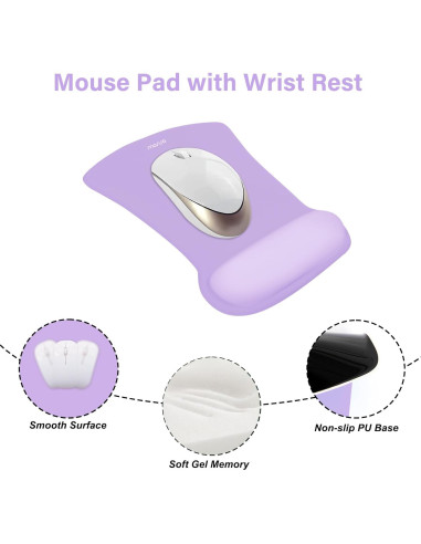 Soporte Reposamuñecas MOSISO Ergonomico Neopreno Púrpura