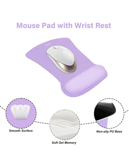 Soporte Reposamuñecas MOSISO Ergonomico Neopreno Púrpura