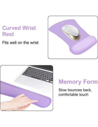 Soporte Reposamuñecas MOSISO Ergonomico Neopreno Púrpura