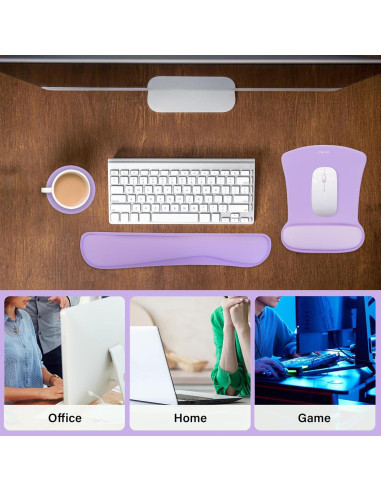 Soporte Reposamuñecas MOSISO Ergonomico Neopreno Púrpura