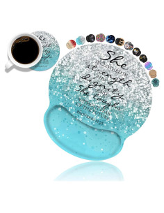 Soporte de Muñeca Ergonómico BWOOLL con Posavasos - Azul