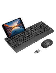 Combo Teclado y Ratón Inalámbrico X9 - USB A y C - Soporte 20.32 cm