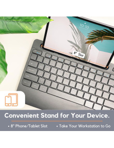 Combo Teclado y Ratón Inalámbrico X9 - USB A y C - Soporte 20.32 cm 2