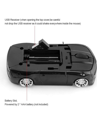 Ratón Inalámbrico 3D Óptico Aikchi Negro Ergonómico