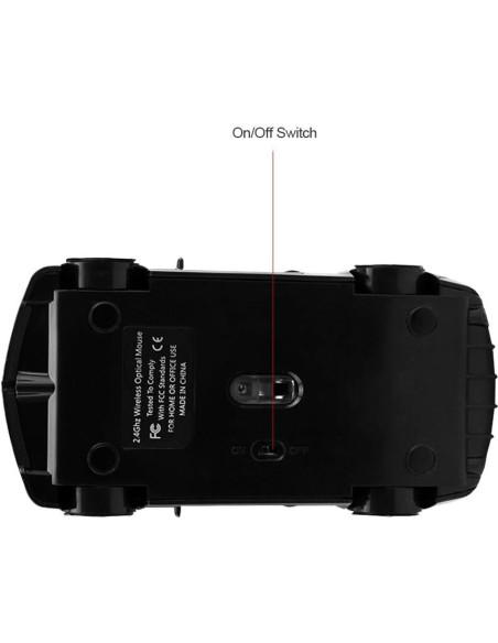 Ratón Inalámbrico 3D Óptico Aikchi Negro Ergonómico