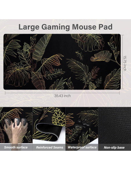 Almohadilla de Juego Ergonómica Mosiso Hoja Monstera 90x40cm