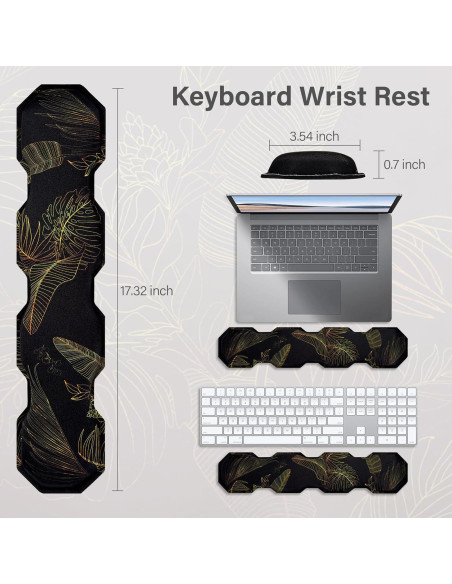 Almohadilla de Juego Ergonómica Mosiso Hoja Monstera 90x40cm