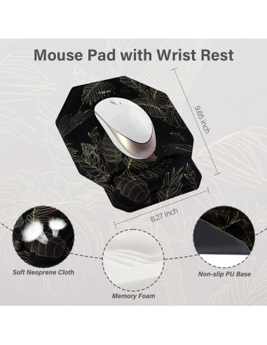 Almohadilla de Juego Ergonómica Mosiso Hoja Monstera 90x40cm