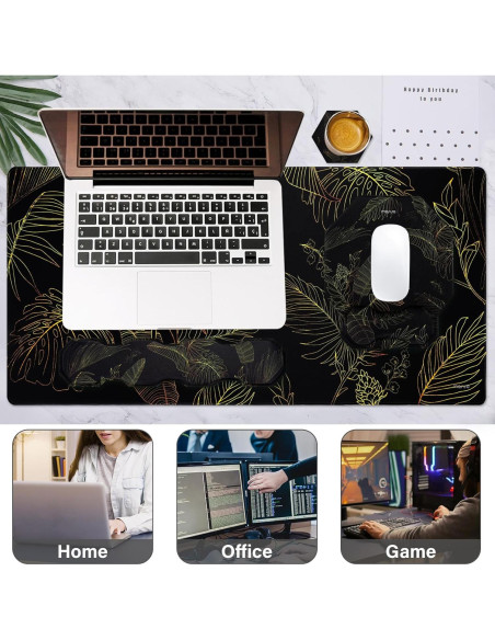 Almohadilla de Juego Ergonómica Mosiso Hoja Monstera 90x40cm