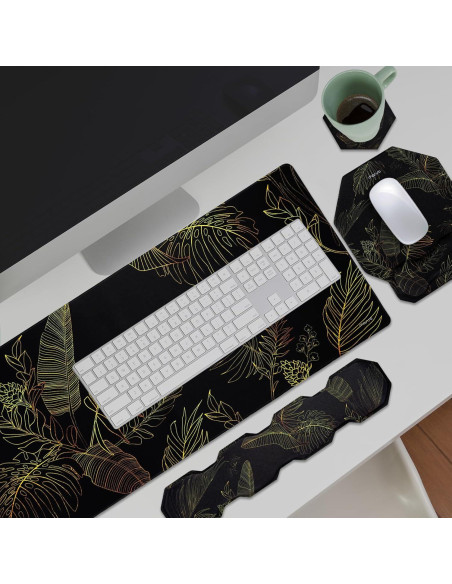 Almohadilla de Juego Ergonómica Mosiso Hoja Monstera 90x40cm