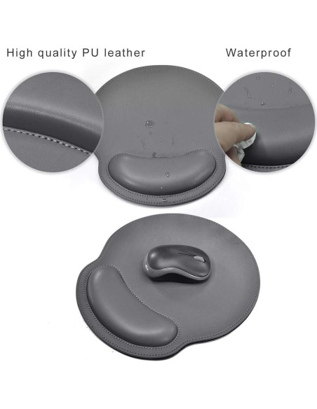 Reposamuñecas Ergonómico MAIDERN de Cuero PU y Espuma - Gris