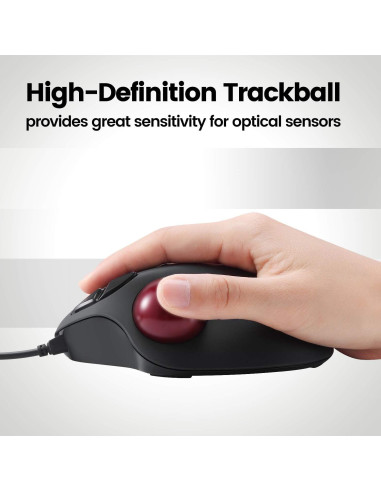 Trackball Perixx PERIPRO-303MR 34mm Rojo Mate para Mouse