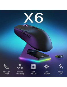Ratón Gaming Inalámbrico MAMBASNAKE Attack Shark X6 RGB 2