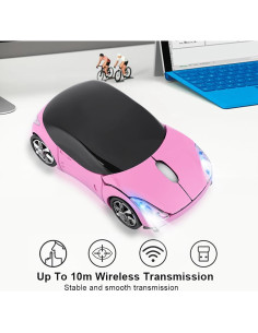 Ratón Inalámbrico Zerone 1600DPI Rosa Ergonómico USB 2