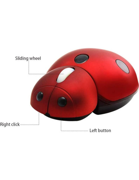 Ratón Inalámbrico YOCUNKER Mariquita Rojo 3000 DPI USB