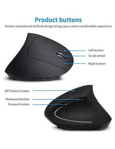 Ratón Vertical Inalámbrico Ergonómico Shoplease 800-3200 DPI 2