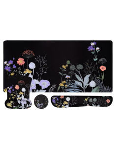 Conjunto Alfombrilla de Teclado y Ratón Ergonómico Mosiso Floral