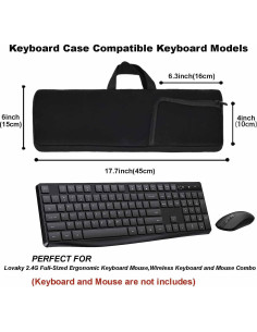 Funda de teclado Lovaky 2.4G ergonómica viaje neopreno 2