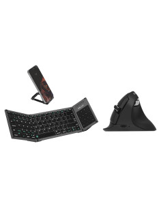 Combo Teclado Plegable Inalámbrico DeLUX y Ratón Ergonómico