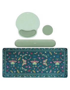 Soporte Reposamuñecas y Alfombrilla MOSISO Ergonómica Verde