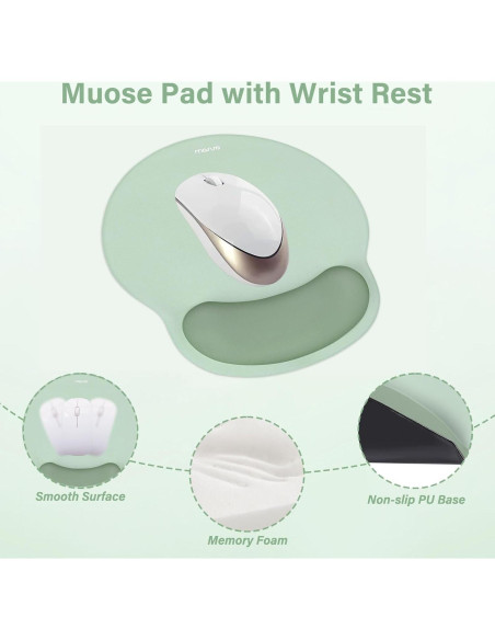 Soporte Reposamuñecas y Alfombrilla MOSISO Ergonómica Verde