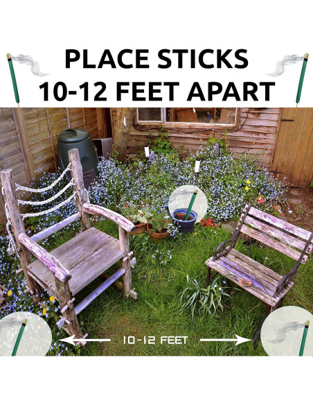 Palos Repelentes de Mosquitos W4W - Paquete de 3 Extra Gruesos