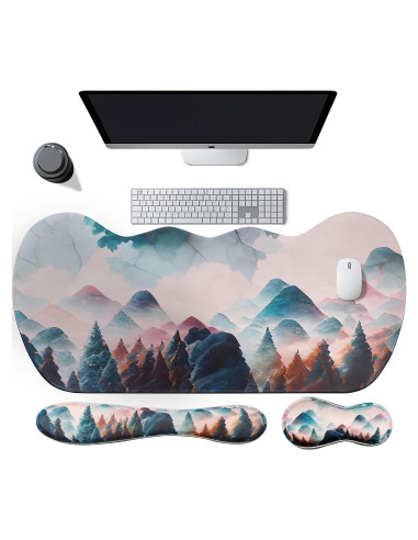 Reposamuñecas ergonómico LVTREE + alfombrilla grande 90x40cm