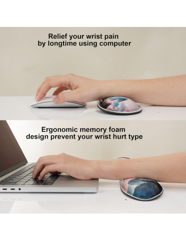 Reposamuñecas ergonómico LVTREE + alfombrilla grande 90x40cm