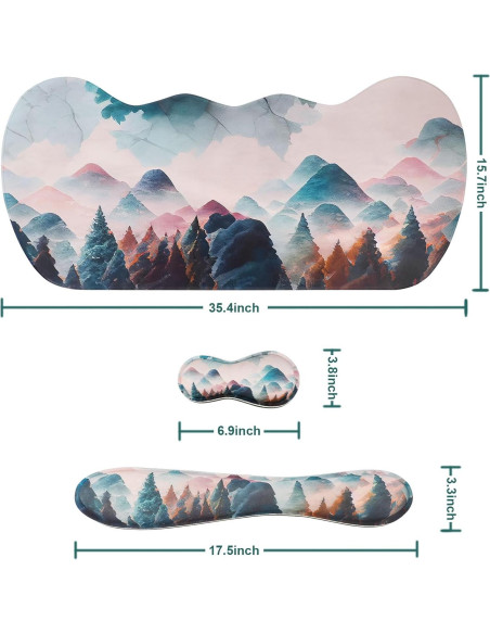 Reposamuñecas ergonómico LVTREE + alfombrilla grande 90x40cm Reposamuñecas ergonómico LVTREE + alfombrilla grande 90x40cm